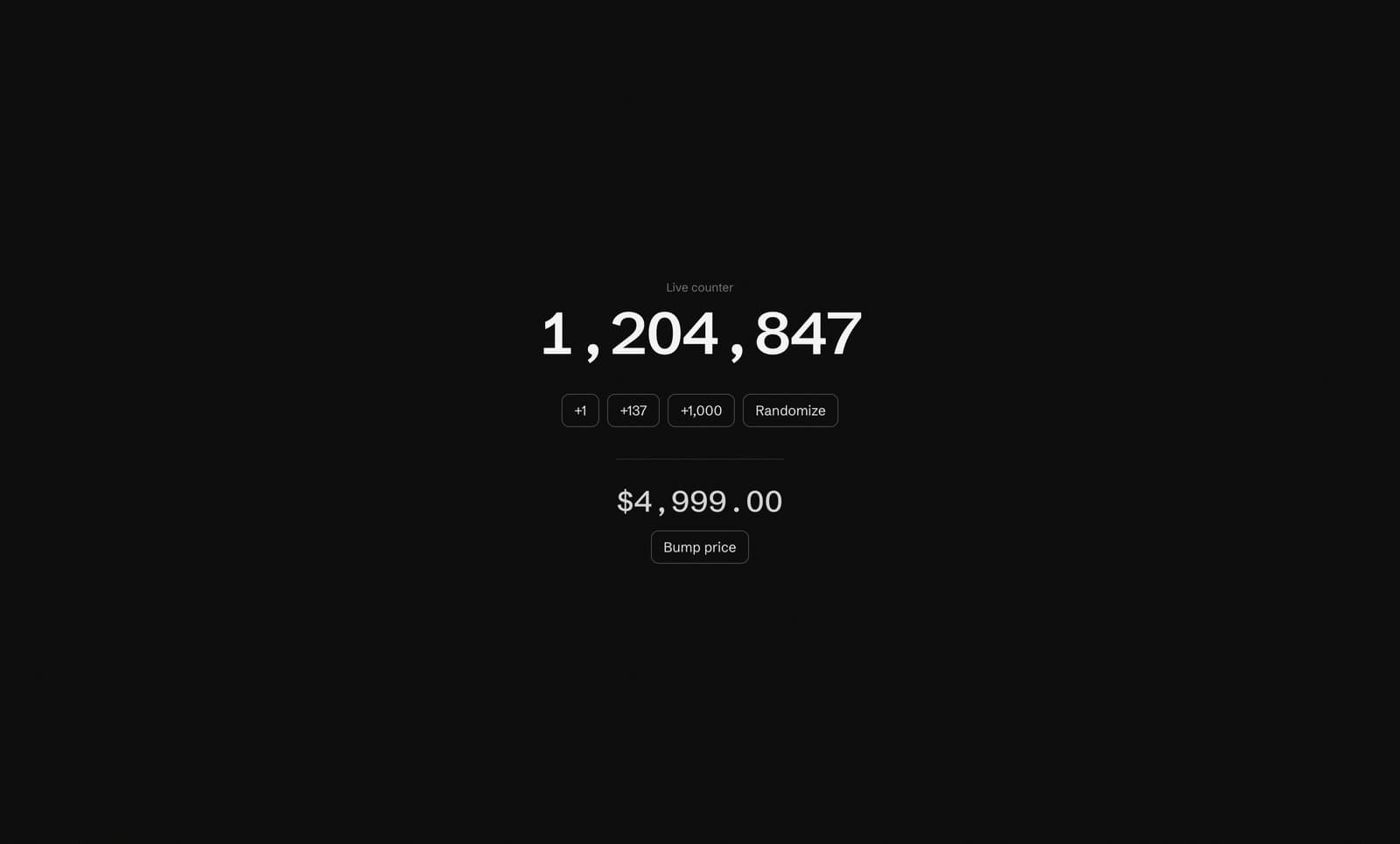 Preview of the Animated Stat Numbers section